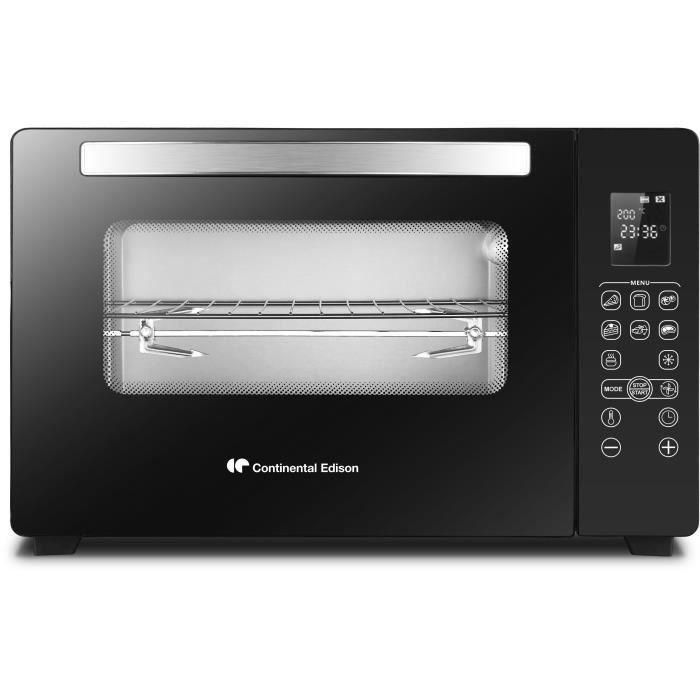 CONTINENTAL EDISON CEMF45DIG - Mini horno eléctrico 45L negro - 2000W - Asador, Convección natural