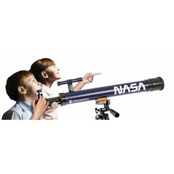 Clementoni CLE8005125527380 Telescopio de Objetos NASA con Trípode Extensible hasta 127 cm
