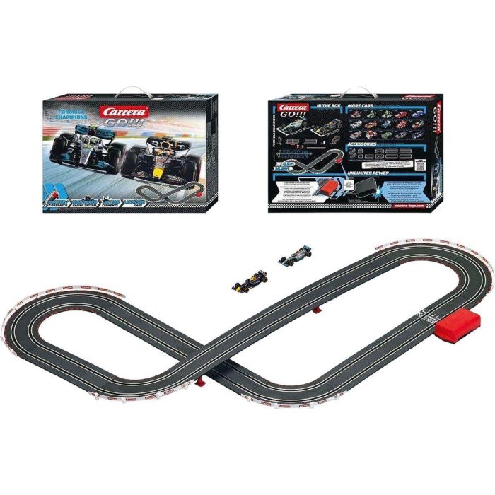 Pista de carreras de Fórmula Campeones, 6,3 m de largo, coches a escala 1/43, Carrera Go, a partir de 6 años 2