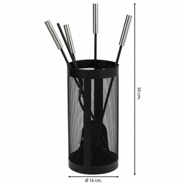 Utensilios para Chimenea Alexandra House Living Negro Hierro 16 x 50 x 16 cm 3