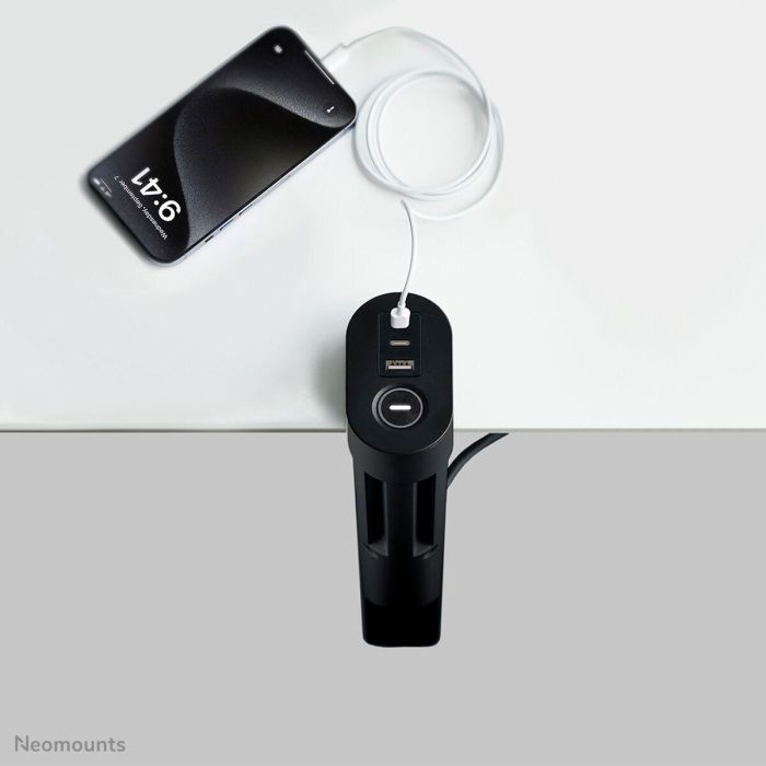 Neomounts DS22-840BL6 Regleta de Escritorio VOLT con Abrazadera, USB-C y USB-A Carga Rápida, 20W PD, 1.4m, Negra 17