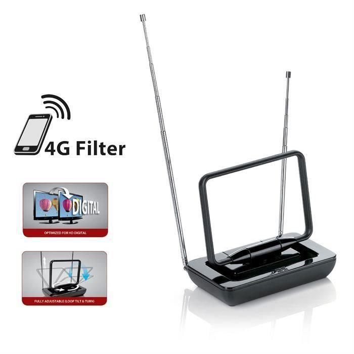 One For All SV9015 Antena interior digital TDT DAB y analógica para TV y radio, recepción VHF UHF con cable coaxial 1m One For All SV9015 Antena interior digital TDT DAB y analógica para TV y radio, recepción VHF UHF con cable coaxial 1m