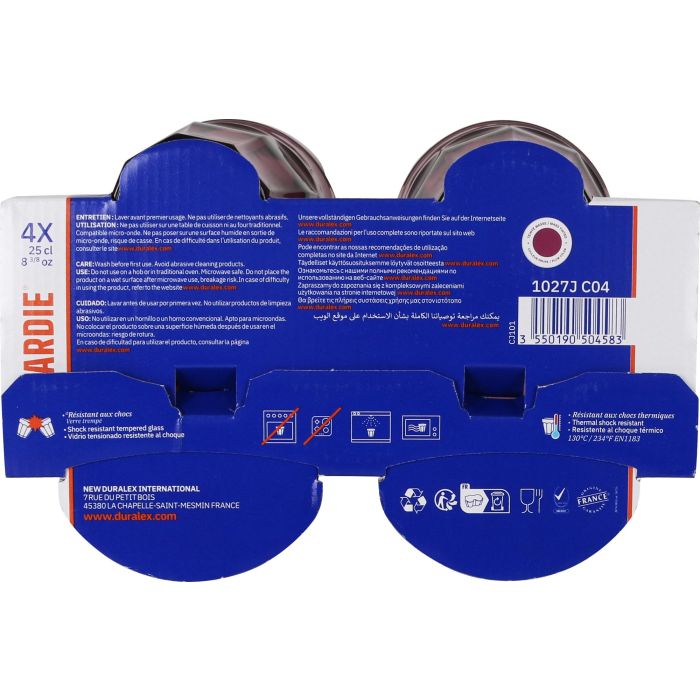 Duralex Set 4 Vasos Picardie Morado/Cranberry 25 cl (12 Cajas)