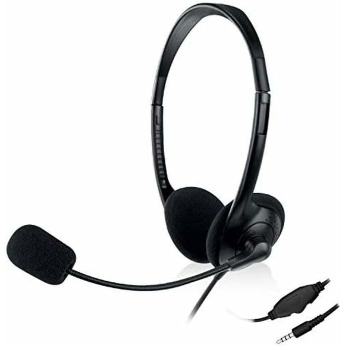 Ewent EW3567 Auriculares Alámbricos Diadema Supraaural con Conector 3.5mm, Micrófono Boom, para Llamadas y Música, Negro 14