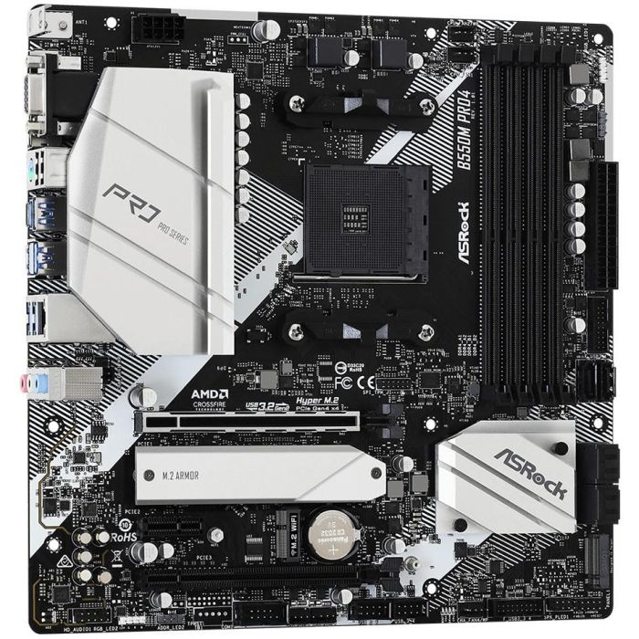 ASRock Placa Base AM4 B550M PRO4 Micro ATX para AMD Ryzen 3000 Series DDR4 3 ASRock Placa Base AM4 B550M PRO4 Micro ATX para AMD Ryzen 3000 Series DDR4 3