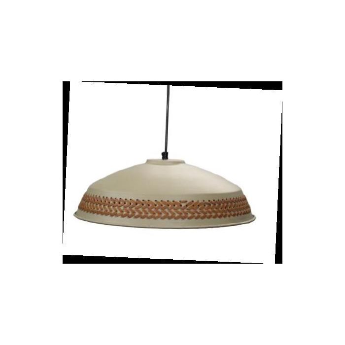 DKD Home Decor Lámpara de Techo Moderna Negro Crema Metal y PU 35 x 35 x 20 cm (2 Unidades) 1