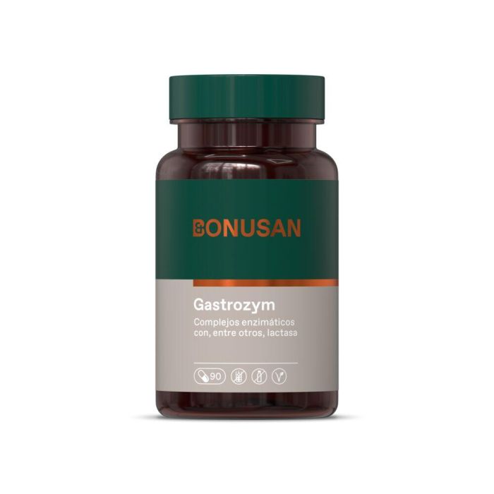 Bonusan Gastrozym 90 Cápsulas Veganas - Complejo Enzimático para la Digestión y Descomposición de la Lactosa
