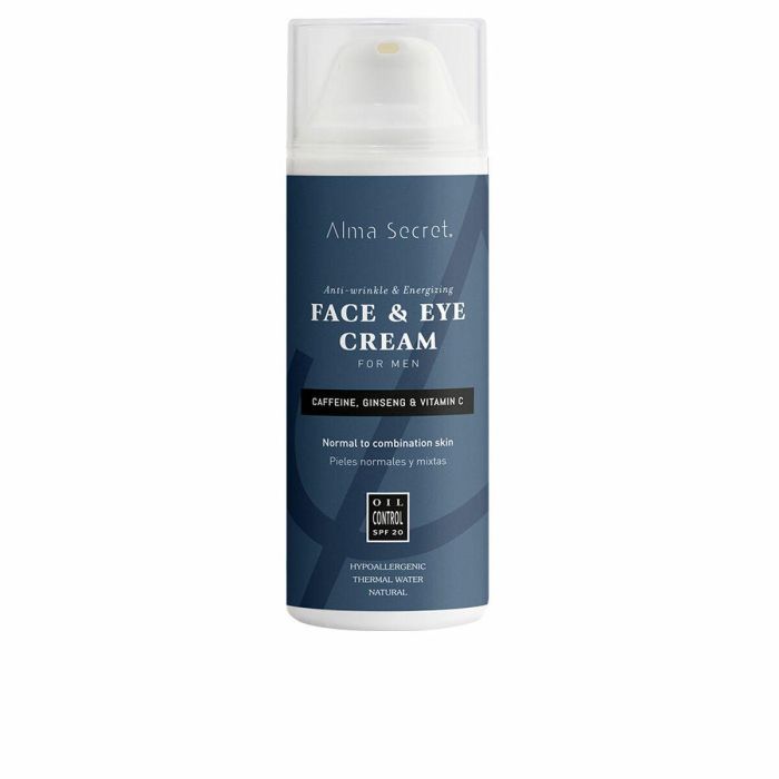 Alma Secret Crema Facial y Contorno de Ojos SPF20 2 en 1 Hidratante Antiedad 50 ml Piel Normal Mixta Hombre Vegano Alma Secret Crema Facial y Contorno de Ojos SPF20 2 en 1 Hidratante Antiedad 50 ml Piel Normal Mixta Hombre Vegano