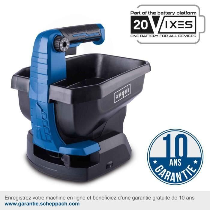 Esparcidor inalámbrico SCHEPPACH C-GSP800-X - 20V IXES - Capacidad de superficie 800 m2 - Contenedor de 3,5 litros - sin batería ni cargador 1 Esparcidor inalámbrico SCHEPPACH C-GSP800-X - 20V IXES - Capacidad de superficie 800 m2 - Contenedor de 3,5 litros - sin batería ni cargador 1