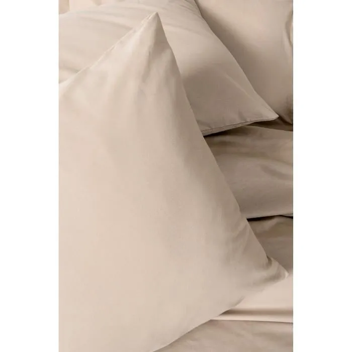 Juego de Cama 220x240 cm + 2 Fundas Almohada 60x60 cm 100% Algodón - Beige ASI8684282421221 1