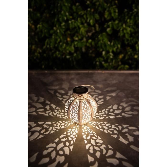 Linterna de metal vintage beige 10 lumens H17cm - Galix Linterna de metal vintage beige 10 lumens H17cm - Galix