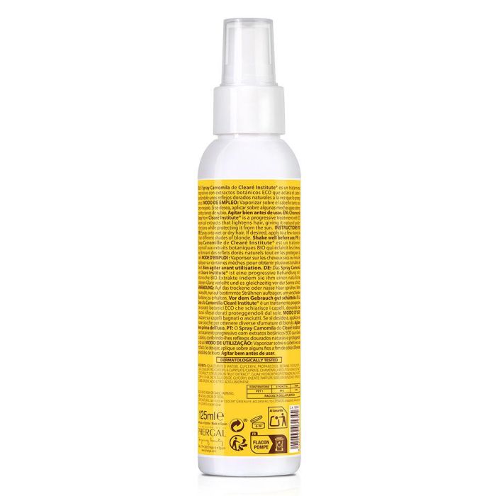 Clearé Institute CAMOMILA eco spray Tratamiento Brillo Aclarante Cabello con Reflejos Dorados 125 ml Protección Solar