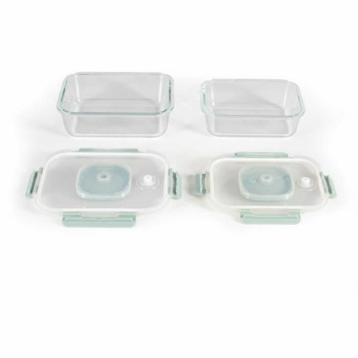 Juego de 2 recipientes para vacío - LIVOO - MEN404V - 1,04 L y 1,5 L - Vidrio borosilicato - Tapa de plástico - Encajables 3 Juego de 2 recipientes para vacío - LIVOO - MEN404V - 1,04 L y 1,5 L - Vidrio borosilicato - Tapa de plástico - Encajables 3