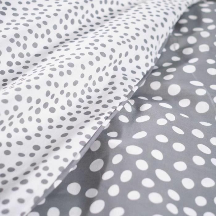 Today TOD3574641208295 Juego de cama Funda Nórdica 140x200 cm + 2 Fundas Almohada 63x63 cm para 1 persona FUNNY2.6 Gris 1
