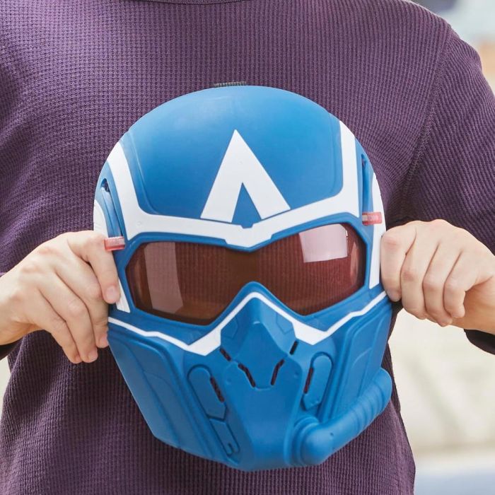 Hasbro F9303 Máscara Visión Vuelo Capitán América Marvel Avengers, lentes abatibles, correa ajustable, disfraz niños +5 años 3