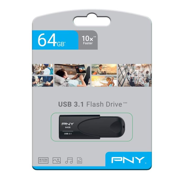 Memoria USB PNY Attaché 4 Negro 64 GB 4 Memoria USB PNY Attaché 4 Negro 64 GB 4