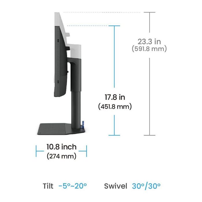 BenQ SW242Q Monitor para Fotógrafos 24.1" IPS 2K 2560 x 1600 16:10 99% Adobe RGB 98% P3 HDR10 USB-C 90W 9H.LLVLA.TBE 6