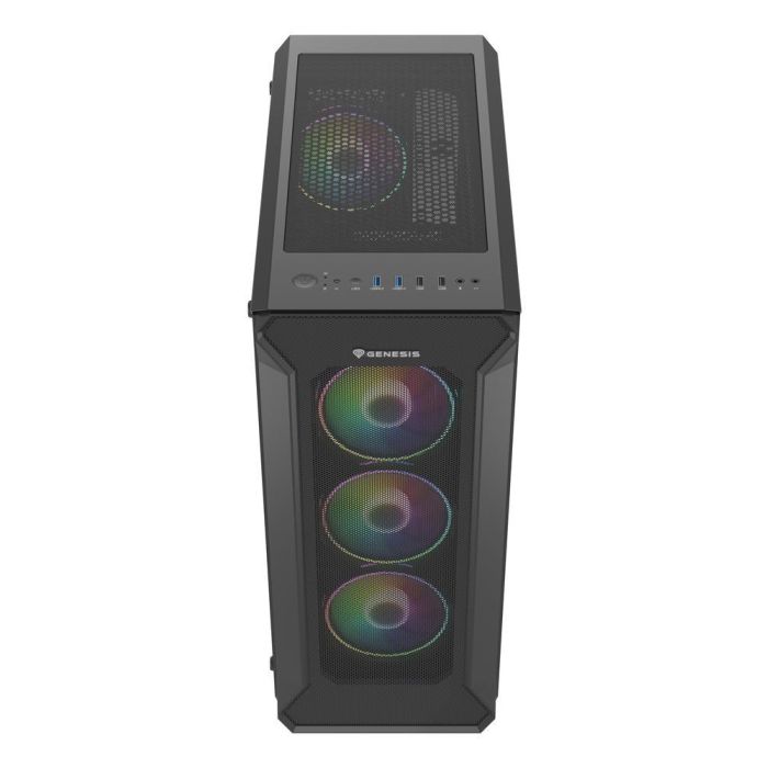 GENESIS Irid 505 V2 ARGB Midi Tower Gaming PC, 4 Ventiladores ARGB, Panel Lateral Cristal Templado, Filtros Antipolvo, USB 3.0, Negro 3 GENESIS Irid 505 V2 ARGB Midi Tower Gaming PC, 4 Ventiladores ARGB, Panel Lateral Cristal Templado, Filtros Antipolvo, USB 3.0, Negro 3
