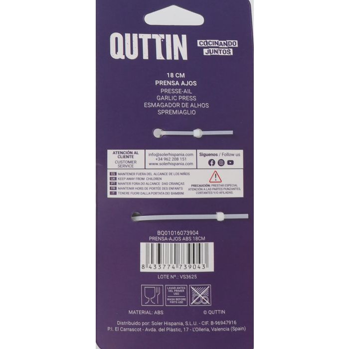 Quttin Prensa-Ajos ABS 18 cm (24 Unidades) 6