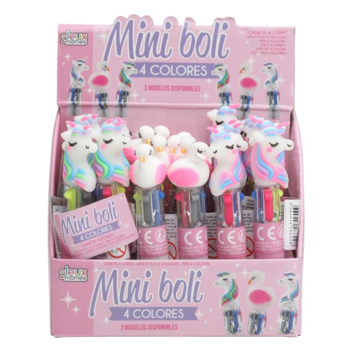 Jeux 2 momes Mini Bolígrafo 4 Colores My Funny Papet Cisne Unicornio Pastel Lila 3