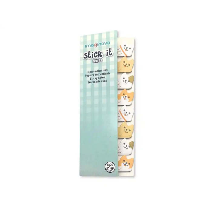 Imaginovo Bloc notas adhesivas marcapaginas perrito 160 notas 8x15x48 mm diseño fantasía 1