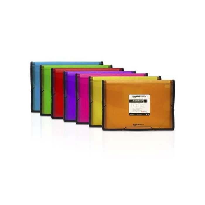 Clasificador Acordeon Grafoplas Blackline Pp 13 Dptos.Ribete Con Gomas Rojo (Set de 2)