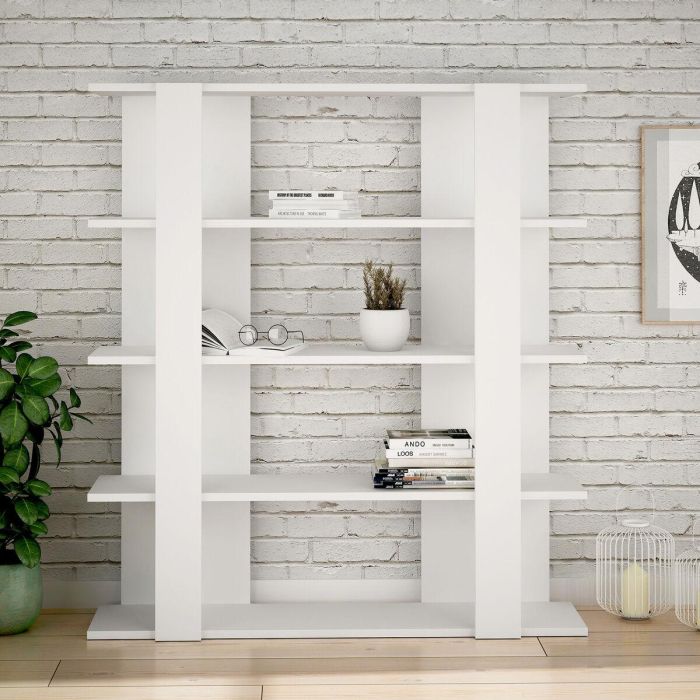 Librería Alexandra House Living Blanco Madera MDP 110 x 122 x 29 cm 4 Estantes 3