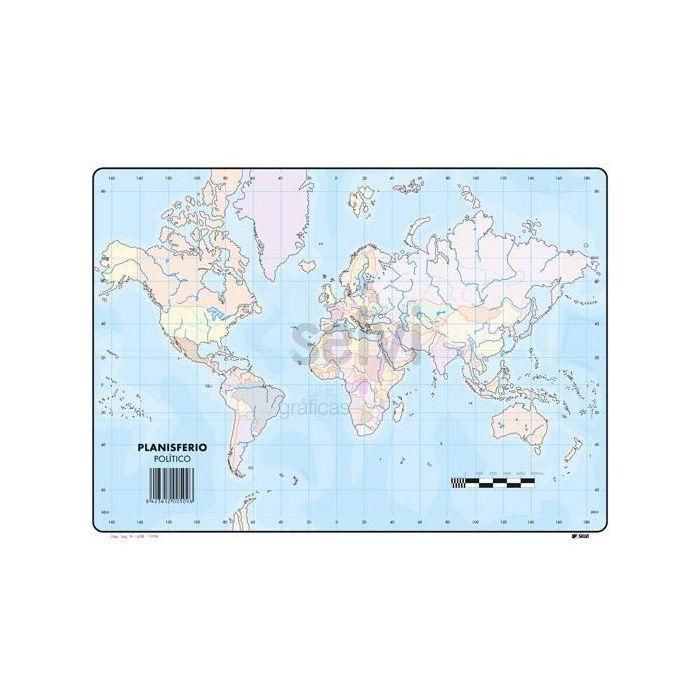 Selvi Mapa Mudo Planisferio Politico A4 -50U- Selvi Mapa Mudo Planisferio Politico A4 -50U-