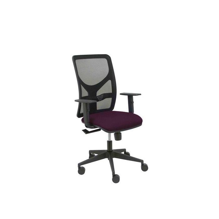 Silla Piqueras Y Crespo Motilla Brazos Regulables Mecanismo Sincro Con Regulador De Tension Respaldo De Malla Negra Y Asiento Tapizado Bali Morado