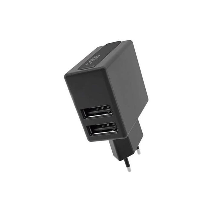 Cargador de Pared SBS TETRAV2USB2A Negro