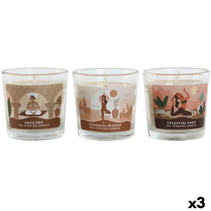 DKD Home Decor Vela Rosa Blanco 7 x 8 x 7 cm (3 Unidades) Colección Girl3 Ambiente Urban Cera y Cristal