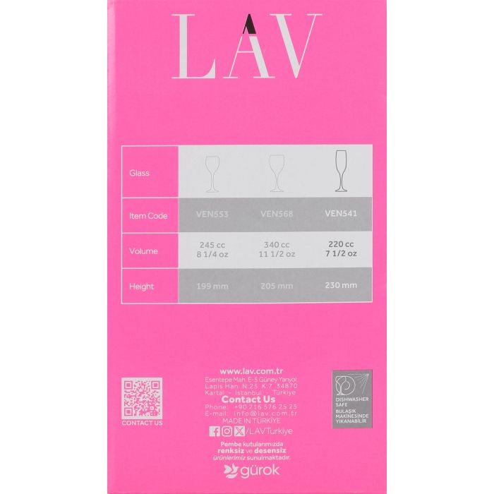 Set 6 Copas Cava Venue 220 cc - Lav (4 Cajas) 2