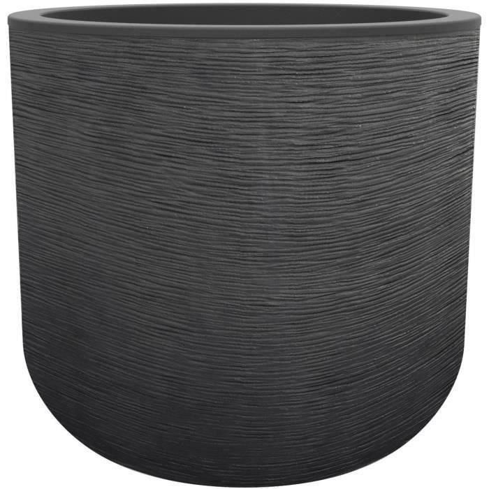 EDA PLASTIQUE - Maceta redonda Graphit'Up 40 cm - 32,5 L - Gris antracita EDA PLASTIQUE - Maceta redonda Graphit'Up 40 cm - 32,5 L - Gris antracita