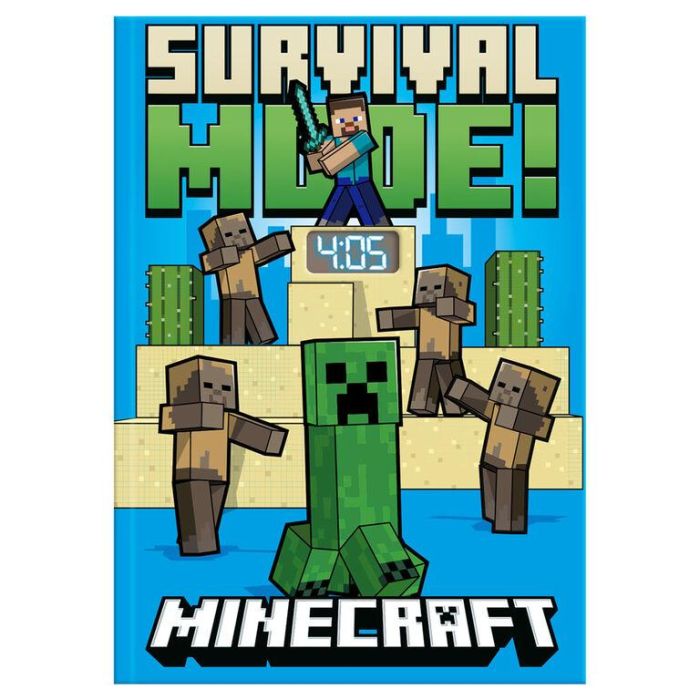KIDS LICENSING Cuaderno con reloj LED Minecraft 28x25x2cm