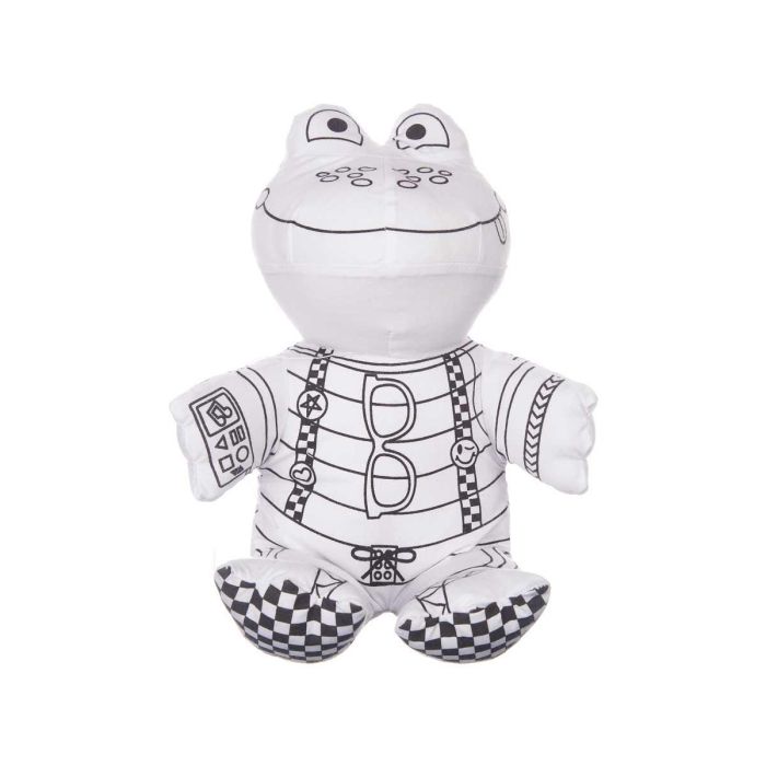 Peluche Colorear Rana Pincello 16x18x13 cm - Blanco/Negro (8 Unidades) 1 Peluche Colorear Rana Pincello 16x18x13 cm - Blanco/Negro (8 Unidades) 1