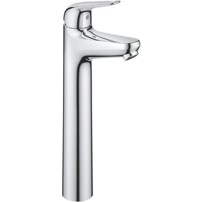 Mezclador monomando de lavabo de sobremesa - GROHE Swift - 24331001 - Cromo - Alto tamaño XL - Ahorro de agua - Desagüe click-clack