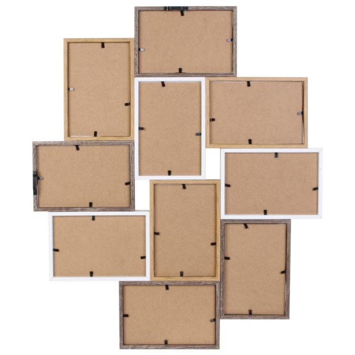 Home Deco Factory Marco 10 Fotos Essentiel para 10 Fotos de 10x15 cm Blanco y Madera 2 Home Deco Factory Marco 10 Fotos Essentiel para 10 Fotos de 10x15 cm Blanco y Madera 2