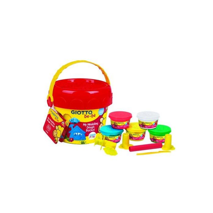 Giotto Pasta de Modelar para Bebé Cubo Maxi con Accesorios, Dermatológicamente Testado y Segura a Base de Ingredientes Naturales