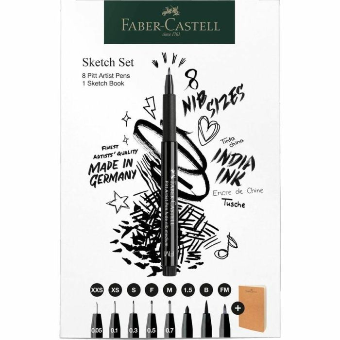 FABER-CASTELL Set Pitt Artist Pen + Sketchbook 3 FABER-CASTELL Set Pitt Artist Pen + Sketchbook 3