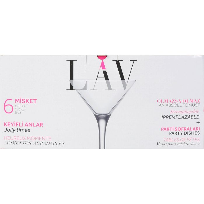 Lav Set 6 Copas Coctel Misket 175 cc (4 Cajas)