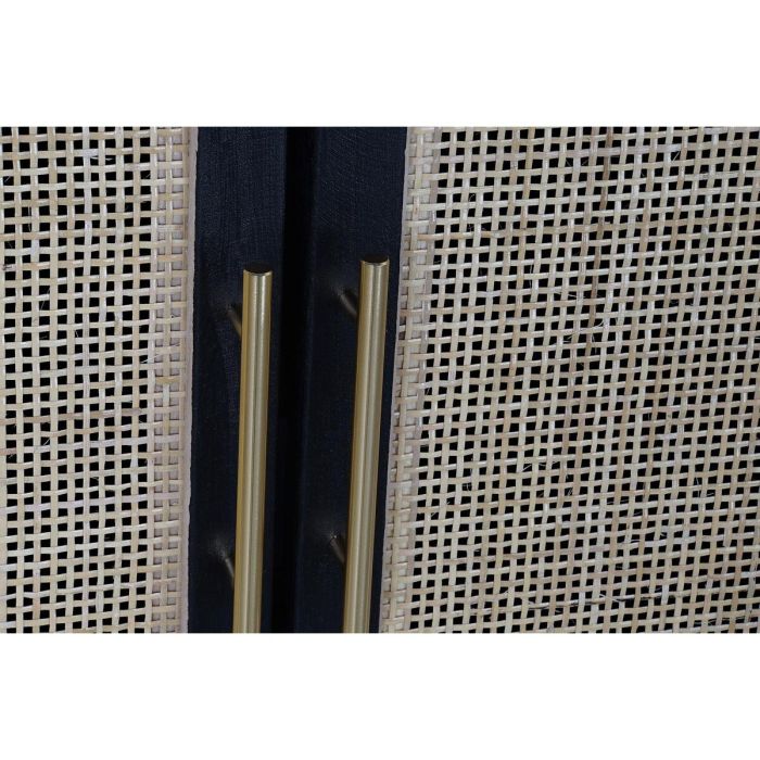 DKD Home Decor Aparador Balines Negro Natural 110 x 30 x 100 cm (Paulownia, MDF, Ratán) 4 DKD Home Decor Aparador Balines Negro Natural 110 x 30 x 100 cm (Paulownia, MDF, Ratán) 4