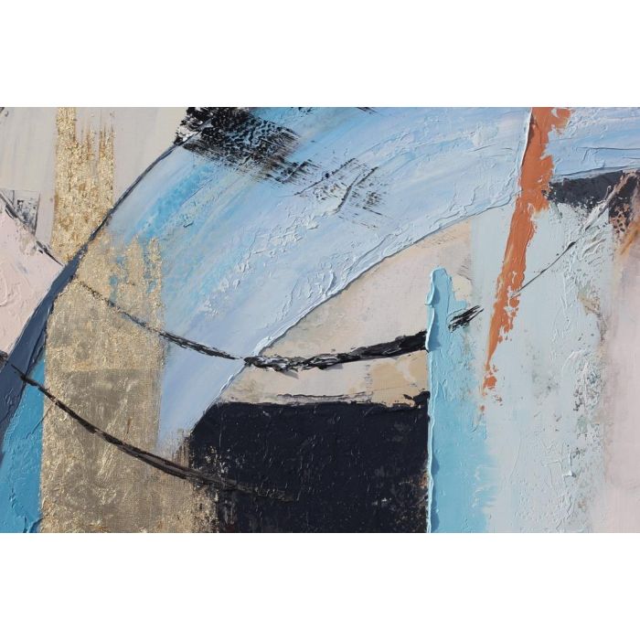 DKD Home Decor Cuadro Moderno Azul Gris 2.5 x 100 x 100 cm (2 Unidades) Lienzo MDF Abstracto 2