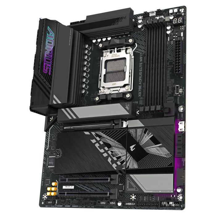 Gigabyte Placa Base X870E AORUS ELITE WIFI7 ATX AM5 para CPUs AMD Ryzen 7000, 8000, 9000, Wi-Fi 7, DDR5, PCIe 5.0, 2.5GbE LAN 3