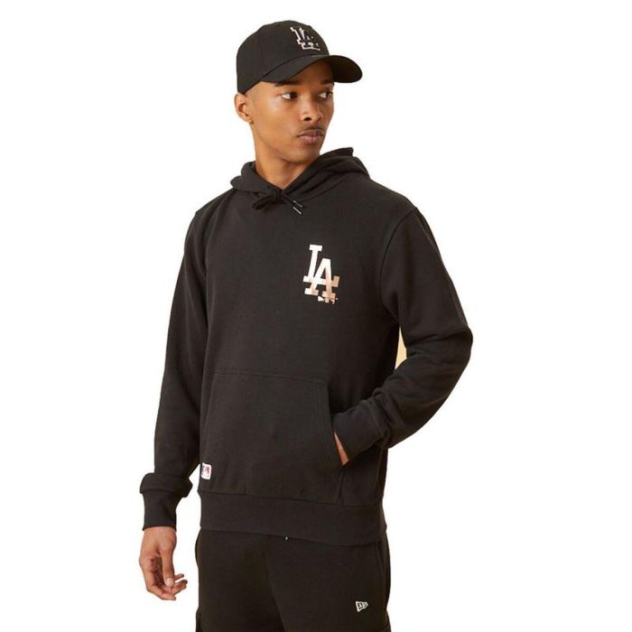 Sudadera con Capucha Hombre New Era LA Dodger Metallic Logo Black M Negro Sudadera con Capucha Hombre New Era LA Dodger Metallic Logo Black M Negro