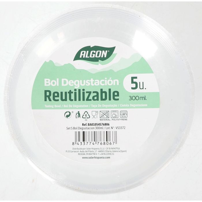 Set 5 Boles Degustación 300 ml Algon (24 Cajas) 6
