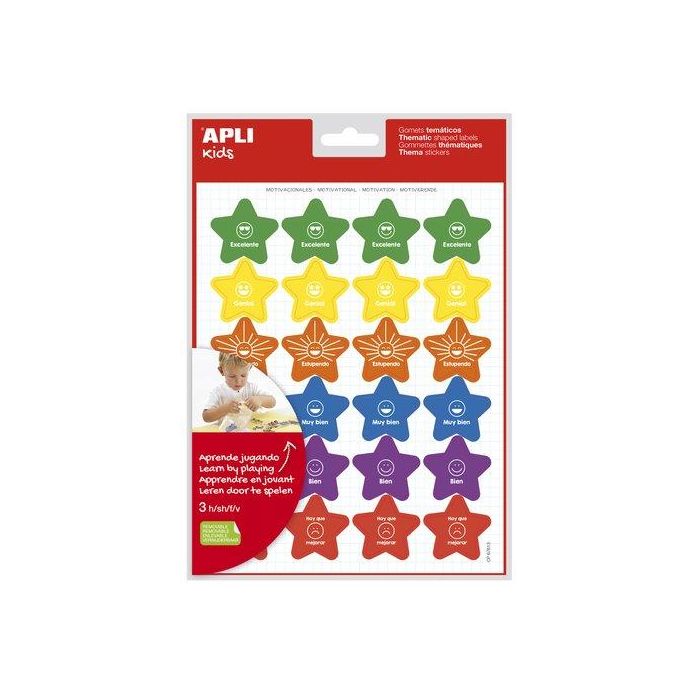 Gomets Apli Tematicos Bolsa 3H Removibles Motivocionales 72 Uds. (19223) (Set de 5)