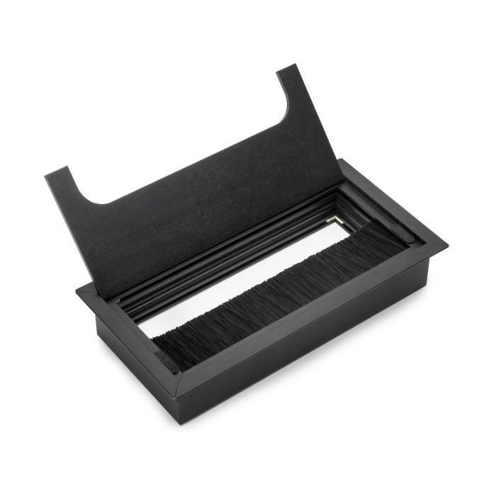 Emuca Pasacables para mesa Quadrum, rectangular, 159x80mm, para encastrar, Aluminio, Pintado negro 2 Emuca Pasacables para mesa Quadrum, rectangular, 159x80mm, para encastrar, Aluminio, Pintado negro 2