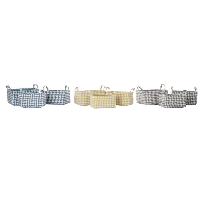 Cesta Basicos DKD Home Decor Gris Amarillo 30 x 20 x 40 cm Set de 3 (3 Unidades) 3 Cesta Basicos DKD Home Decor Gris Amarillo 30 x 20 x 40 cm Set de 3 (3 Unidades) 3