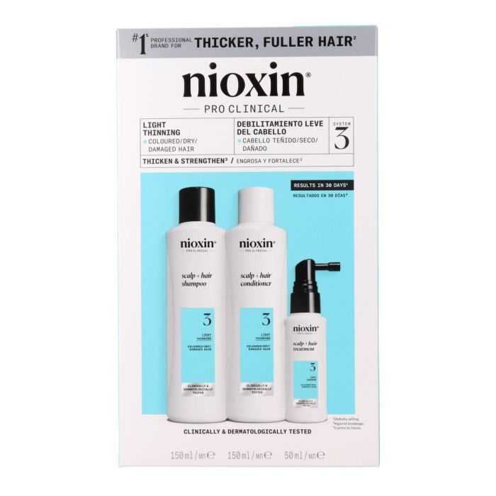 Nioxin Sistema 3 - Kit - Tratamiento Para Cabello Teñido Con Debilitamiento Leve 3 Unidades Nioxin Sistema 3 - Kit - Tratamiento Para Cabello Teñido Con Debilitamiento Leve 3 Unidades