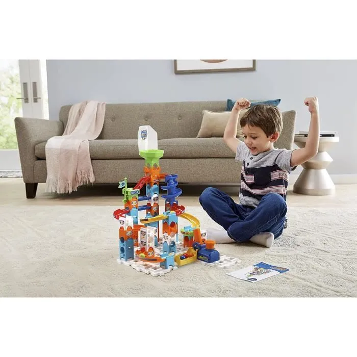 Vtech Pista de Bolas Marble Rush Adventure Set S100 Idioma Francés 61 Piezas 5 Canicas Lanzador 4 Años + 5